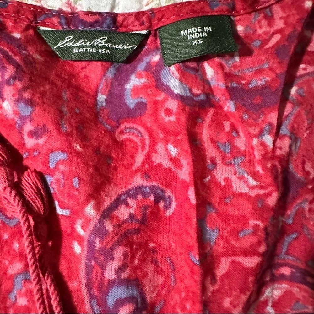 Eddie Bauer Red Paisley Top - Picture 3 of 4